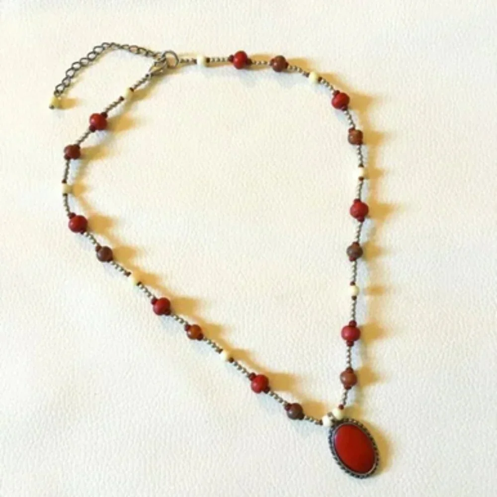 VTG 90s Artisan Victorian Witch Necklace - Wood & Metal Gothic Pendant - Picture 5 of 11